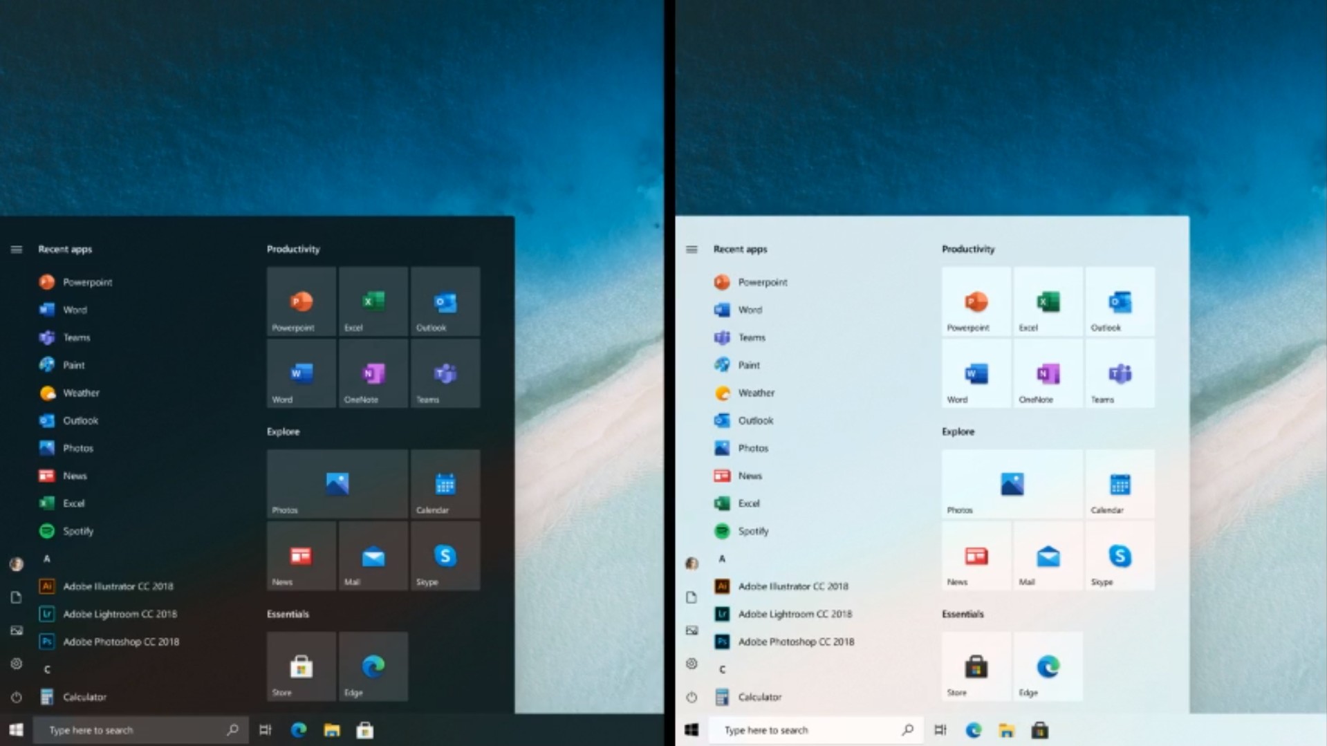 Microsoft Teases New Windows 10 Start Menu That De Emphasizes Live Tiles Wilson S Media - jelly exploration backup roblox