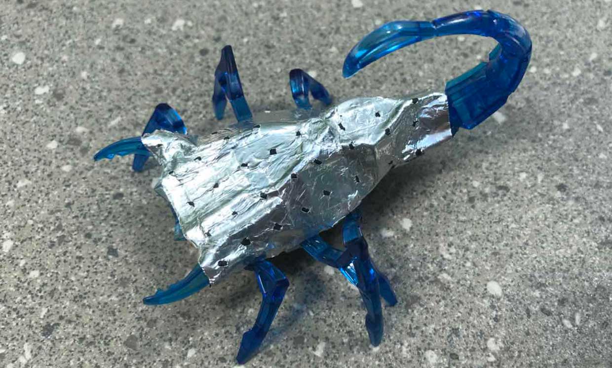 This super strength body battery is made with discarded Kevlar