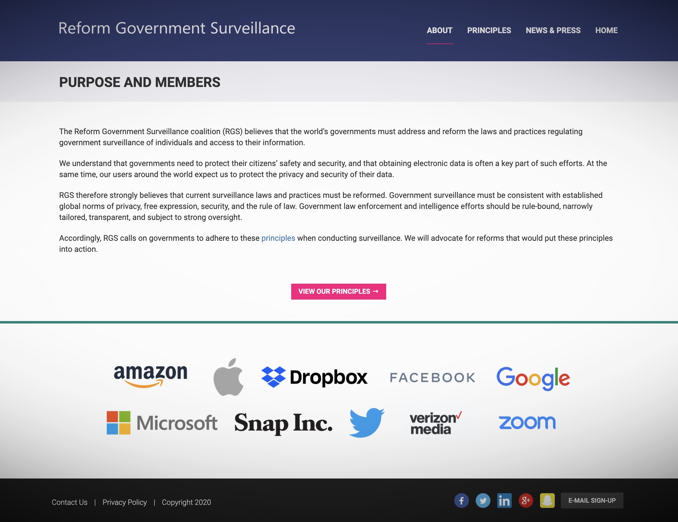 Evernote quietly disappeared from an anti-surveillance lobbying group’s website