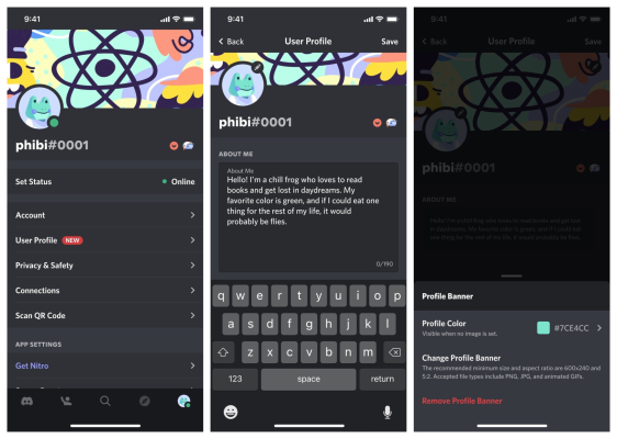 Discord now lets you customize your user profile on its apps